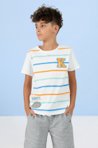 Camiseta Infantil Menino Verão Listrada Kiki