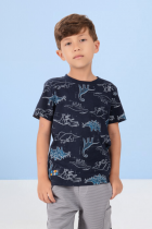 Camiseta Infantil Verão Menino Dinossauros Kiki