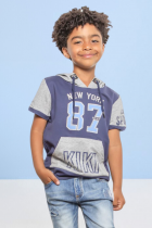 Camiseta Infantil Menino Verão Fashion Capuz Kiki