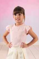 Blusa Perolas Infantil Menina