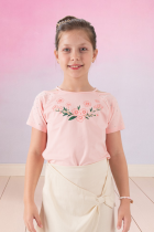 Blusa Infantil Flores Ombro Vazado Menina Verão