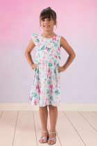 Vestido Infantil Lhama Verão Menina 