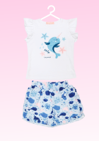 Conjunto Infantil Oceano Verão Menina 