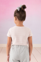 Blusa Infantil Listrada Strass Verão Menina 