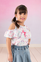 Blusa Infantil Arco-Íris Verão Menina