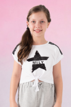 Blusa Juvenil Estrela Paitê