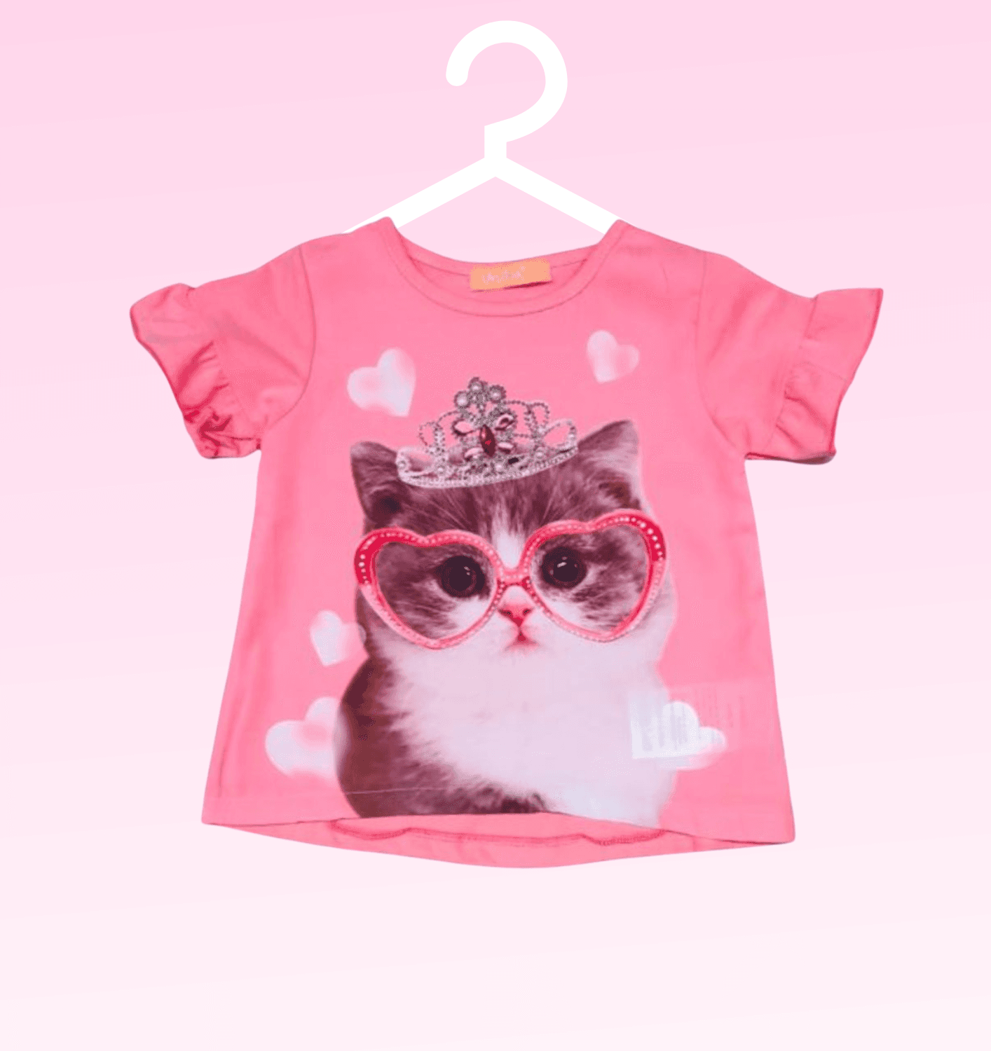 Blusa Gatinho Oculos Baby Menina