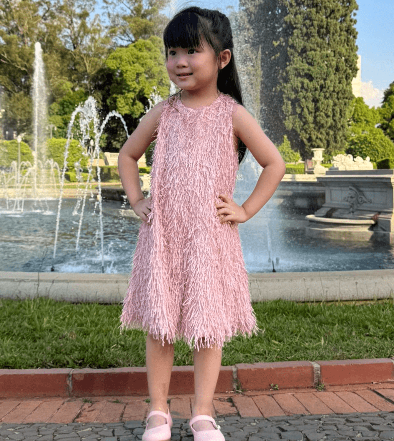 Vestido de Festa Franja com Glitter Infantil