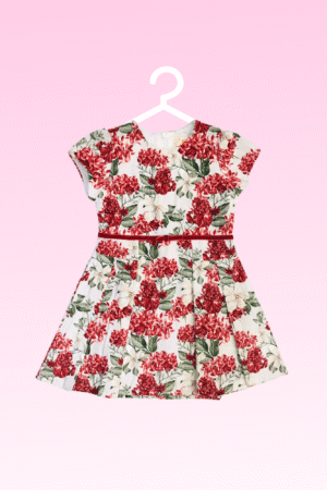 Vestido Floral Veludo Infantil Menina